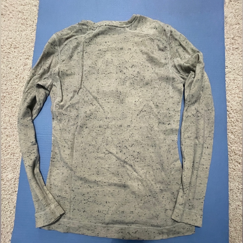 Women's Smart Wool Gray Speckled Long Sleeve Shirt - Sz XL - Picture 4 of 6